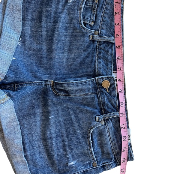 Paige rolled cuff denim shorts S 27 lightly distressed good cond no rips/flaws - Picture 5 of 7